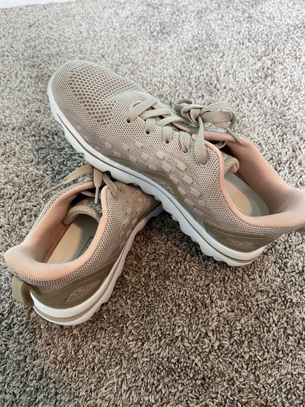Propet Women's Athletic Sneakers in Light Beige and White